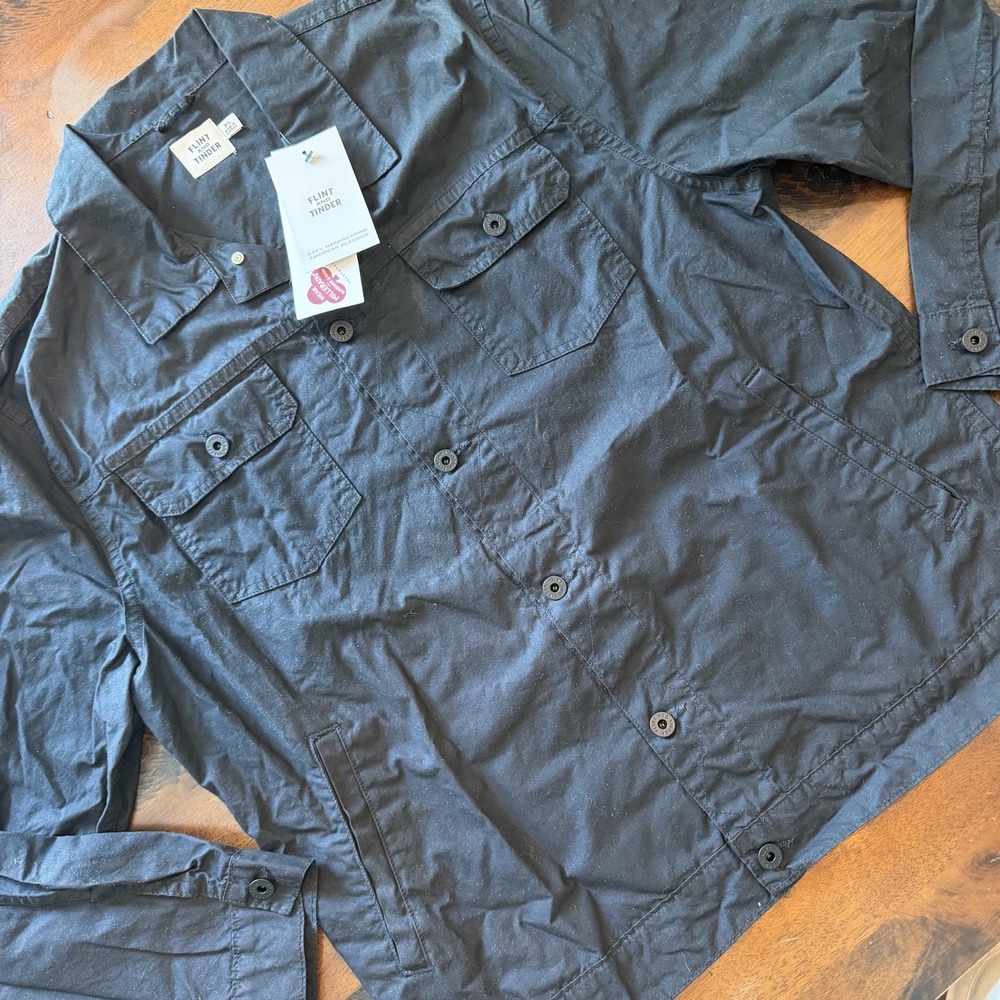 Flint And Tinder Jacket Mens XL Black Waxed Canvas TekWax Made USA Huckberry